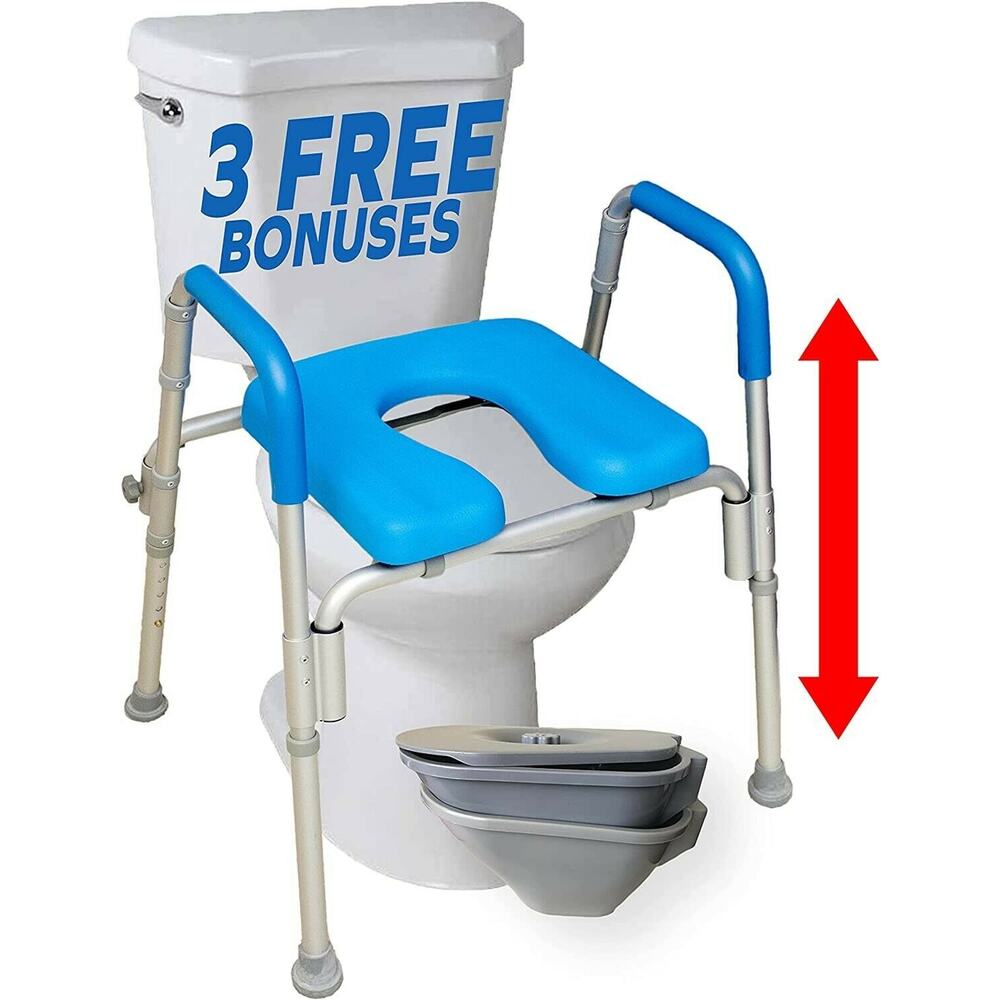 The Ultimate™ Raised Toilet Seat, Voted#1 Most Comfortable. Padded with Armrests